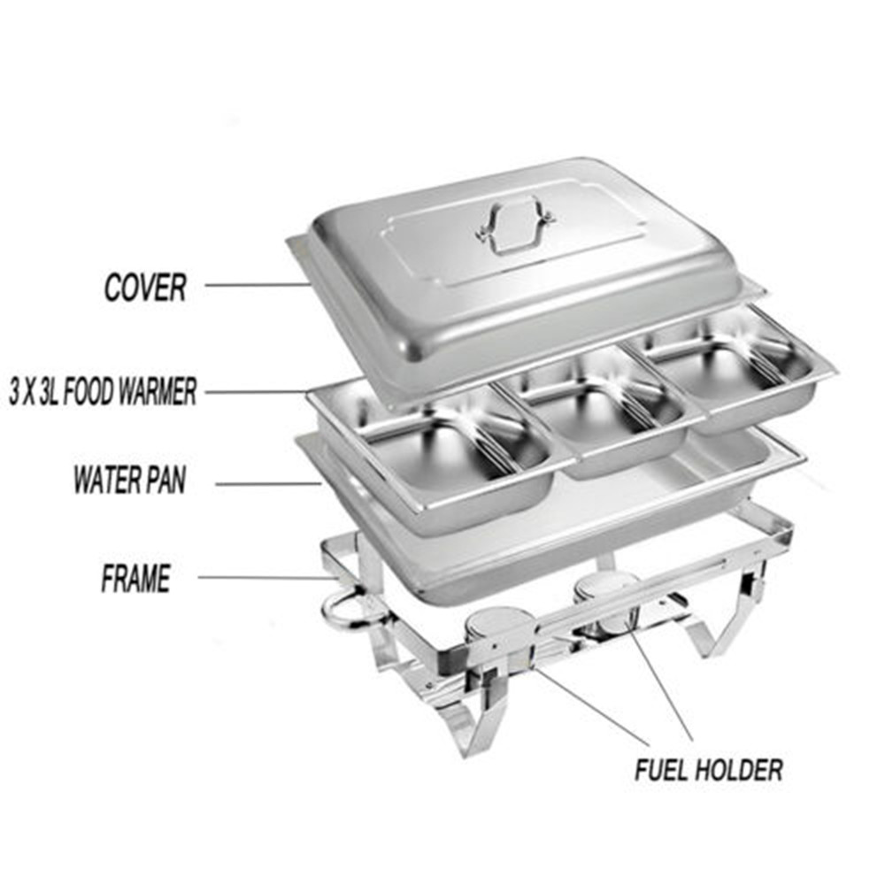 9L 304 Insulated Food Warmer Bain Marie Buffet Chafing Dish — image 5