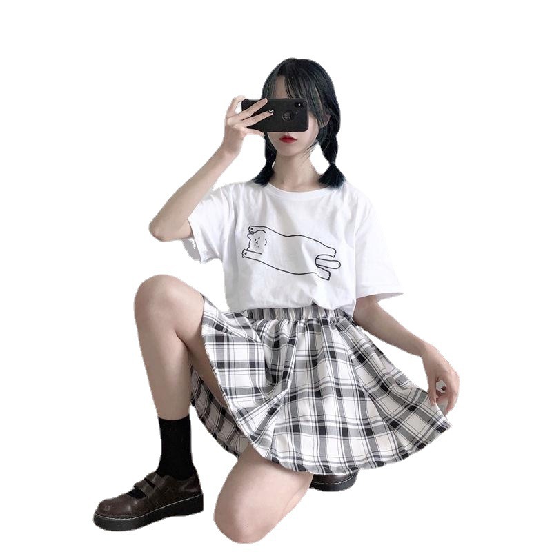 Women's Fashion Personality Loose Plaid Skirt
