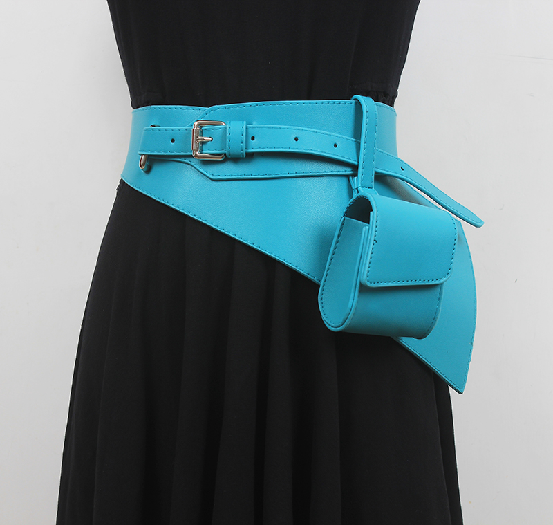 Waist Bag Faux Leather PU Wide Girdle Women's Suit