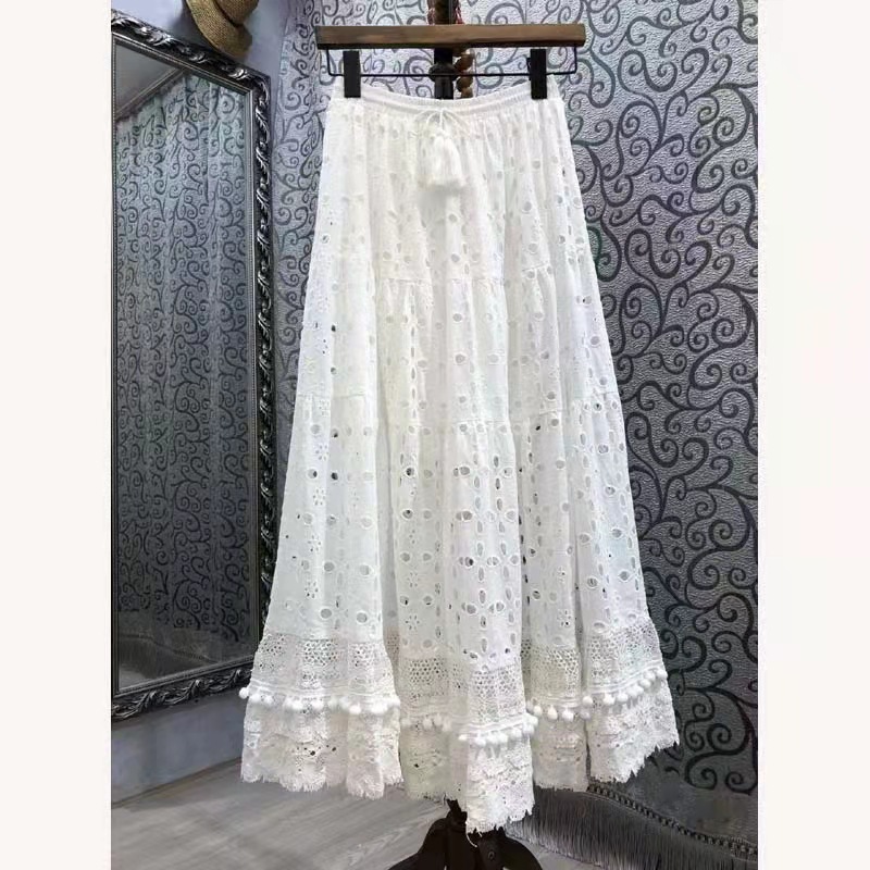 Hollow Out White Holiday Skirt Beach Skirt