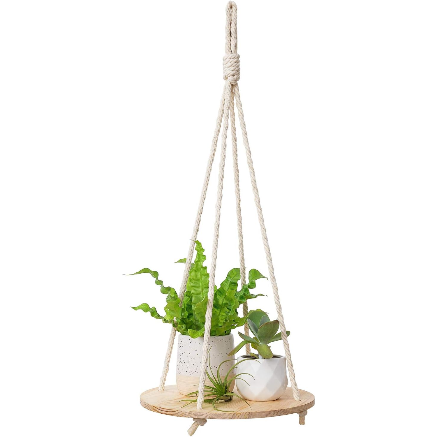 Indoor Plant Hanger Round Hanging Plant Shelf Boho Decor Nature