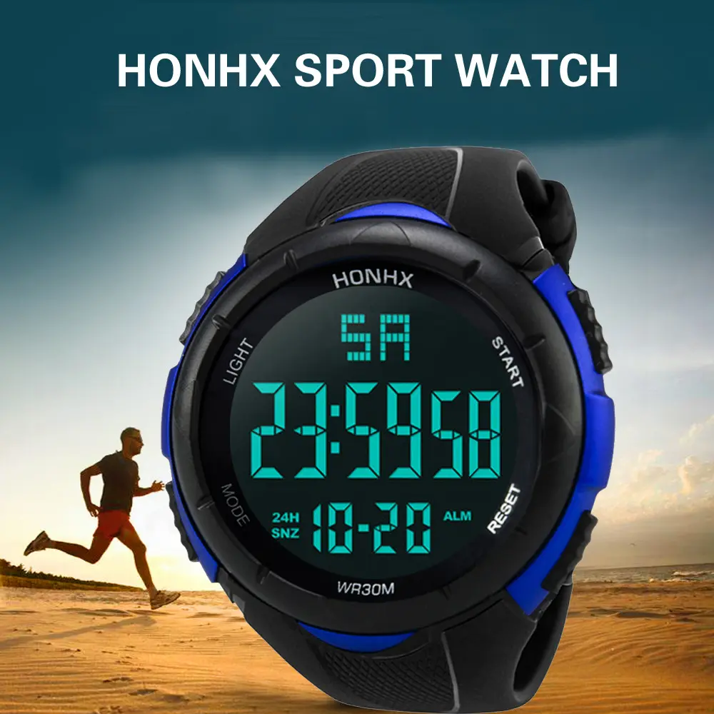 Men's Electronic Watch Negative Black Large Screen
