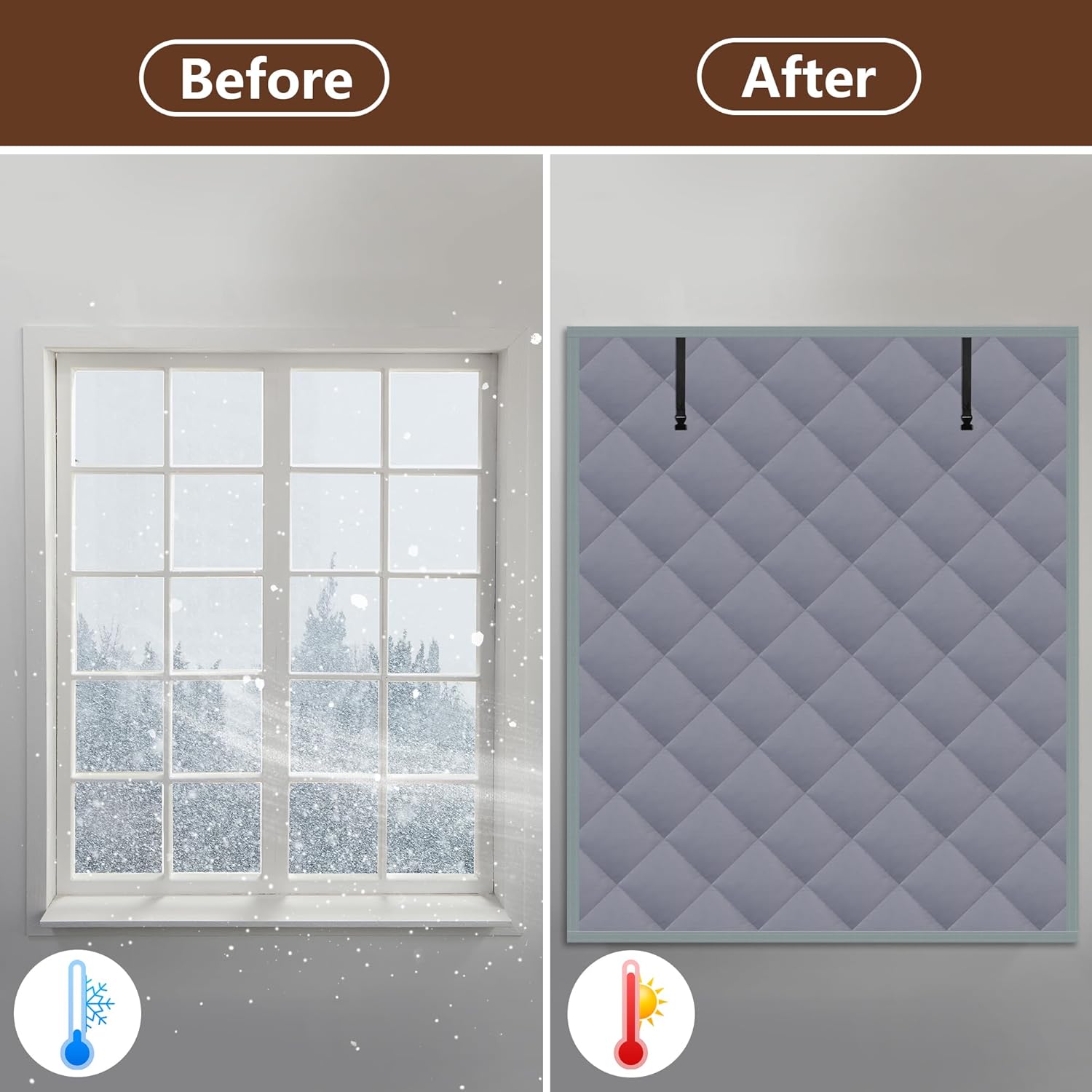 Winter Magnetic Thermal Insulated Door Curtain, Thick Warm Cotton Windproof Privacy Light Blocking Door Screen With Upgrade Buckle For Home Garage Shop Cold Protection — foto 3