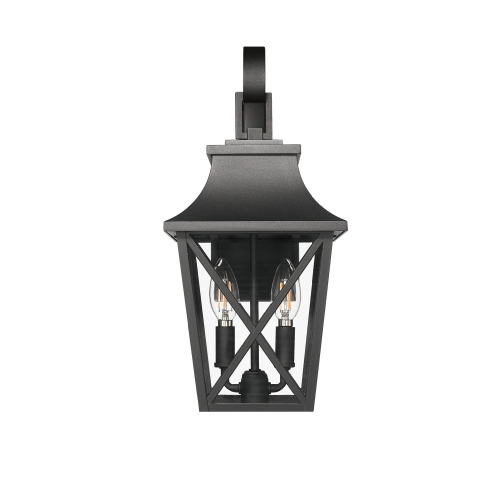 Black Outdoor Wall Light 2 Lights, Large Outdoor Modern Wall Light Fixtures, Industrial Porch Light Wall Mounted With Glass, Waterproof Farmhouse Exterior Light Lighting — foto 6