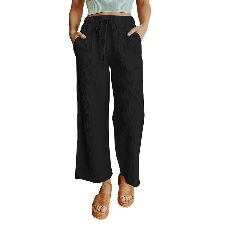 Title 1, Damen Loose Long Trousers in Uni-Farbe mit Kord...