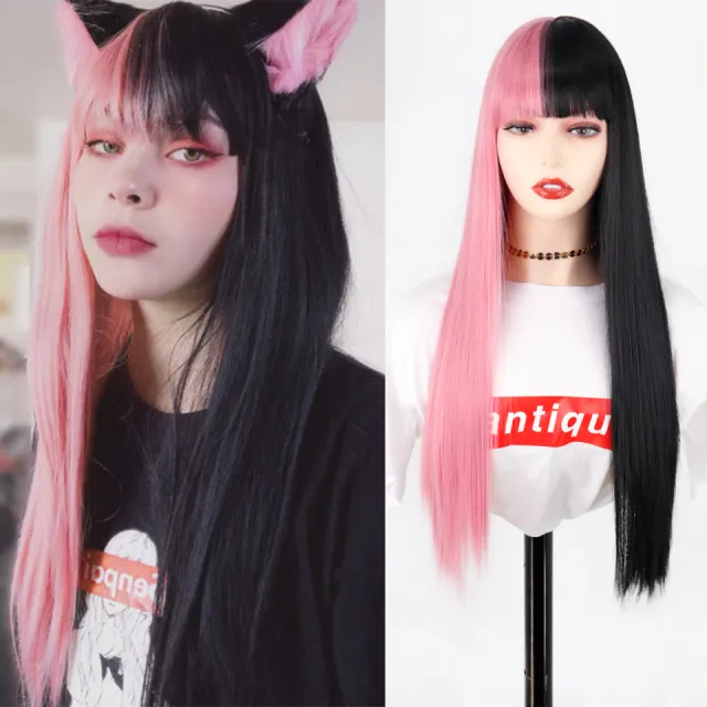 Japanese JK Full Head Cover Women's Long Straight Hair Sw93Blackpowder - Shop at LoveMi