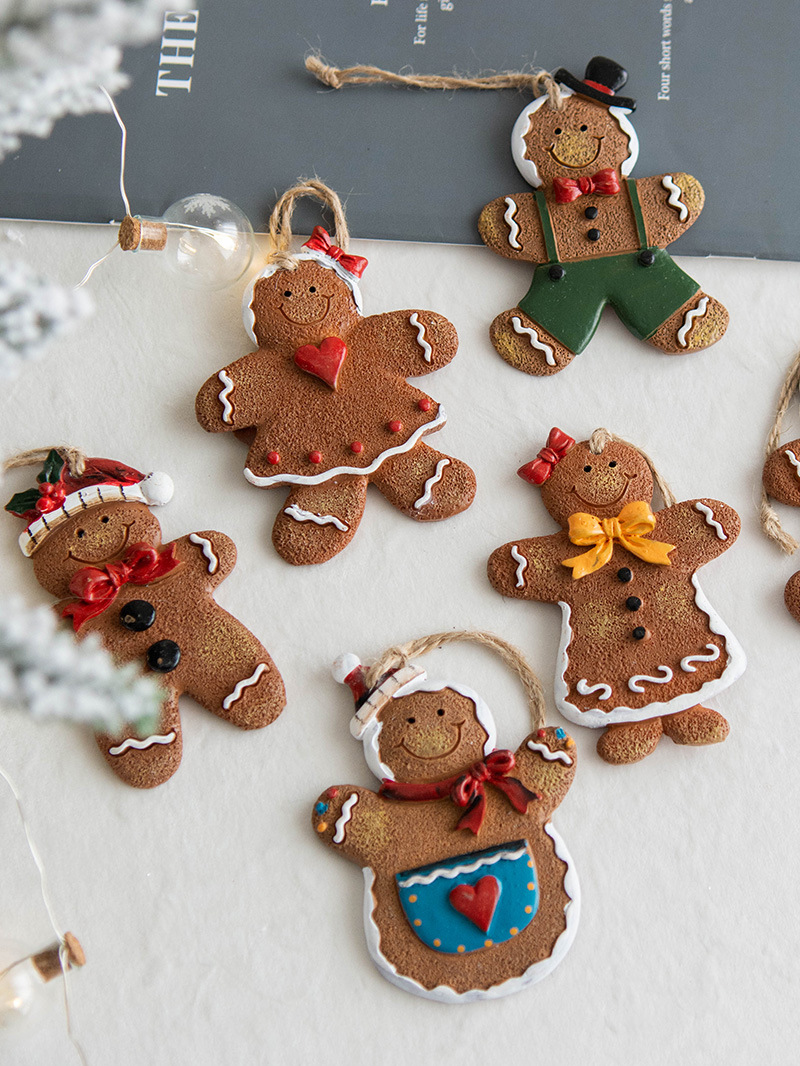 Christmas Gingerbread Man Pendant Resin