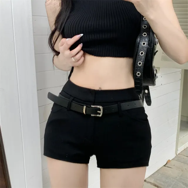 Black High Waist Little Casual Shorts Girl Black - Shop at LoveMi