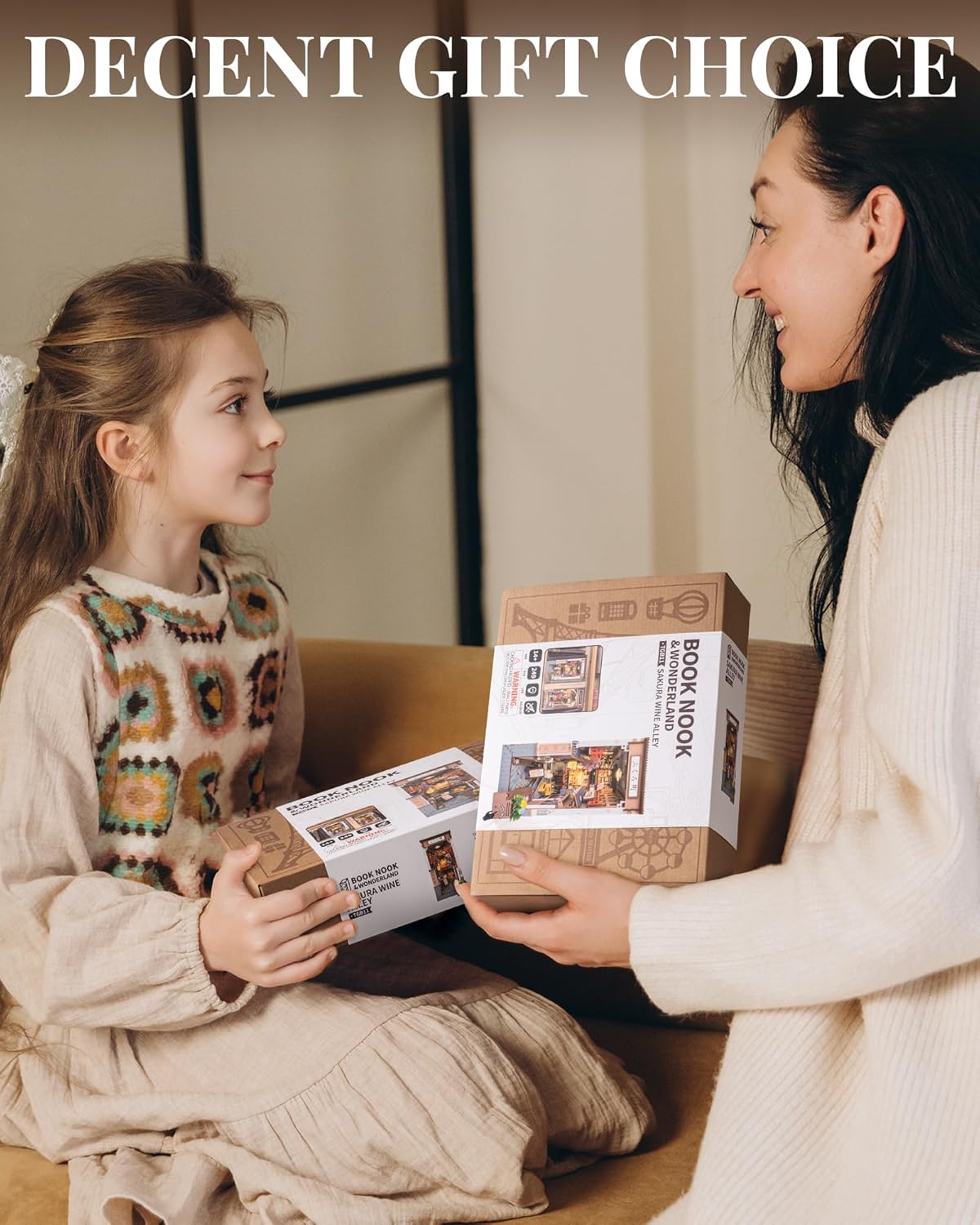 Rolife Cherry Blossom Sake Street Book Corner Set - 3D Wooden Miniature Model, Wooden 3D Puzzle Book Stand Toy With LED Lights, DIY Bookshelf Ornament, Home Decor, Gift For Adults And Teenagers