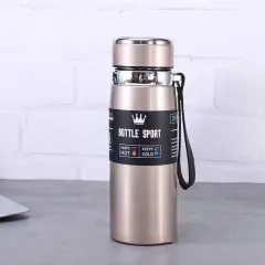 Outdoor Portable Stainless Steel Large-capacity Vacuum Flask With Rope - Khaki - View 1
