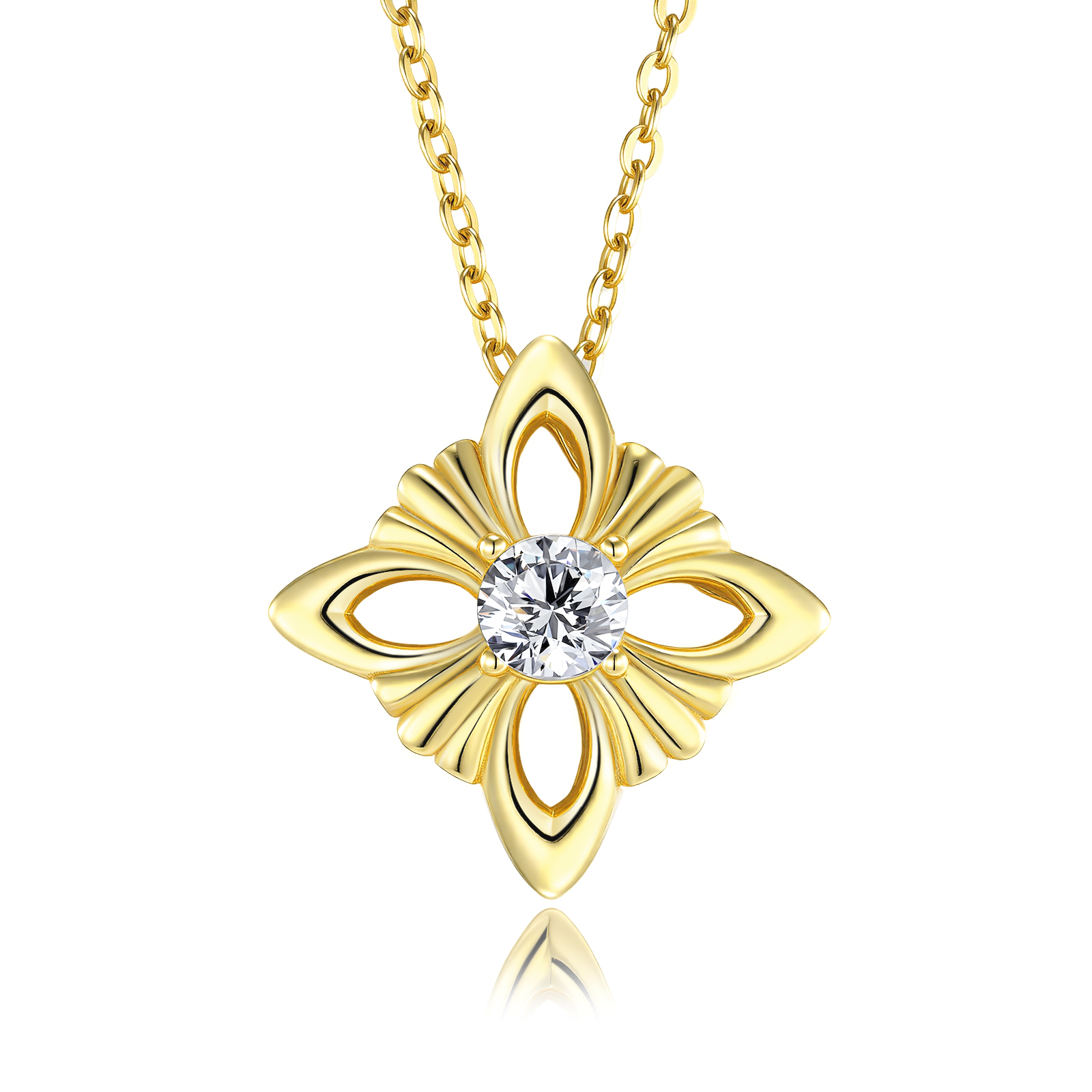 A 0.5-carat Luxurious And Fashionable Light Luxury Trend Jewelry Silver Pendant Set With Top-quality Moissanite, Made Of S925 Silver-plated Platinum Material. - Image 1