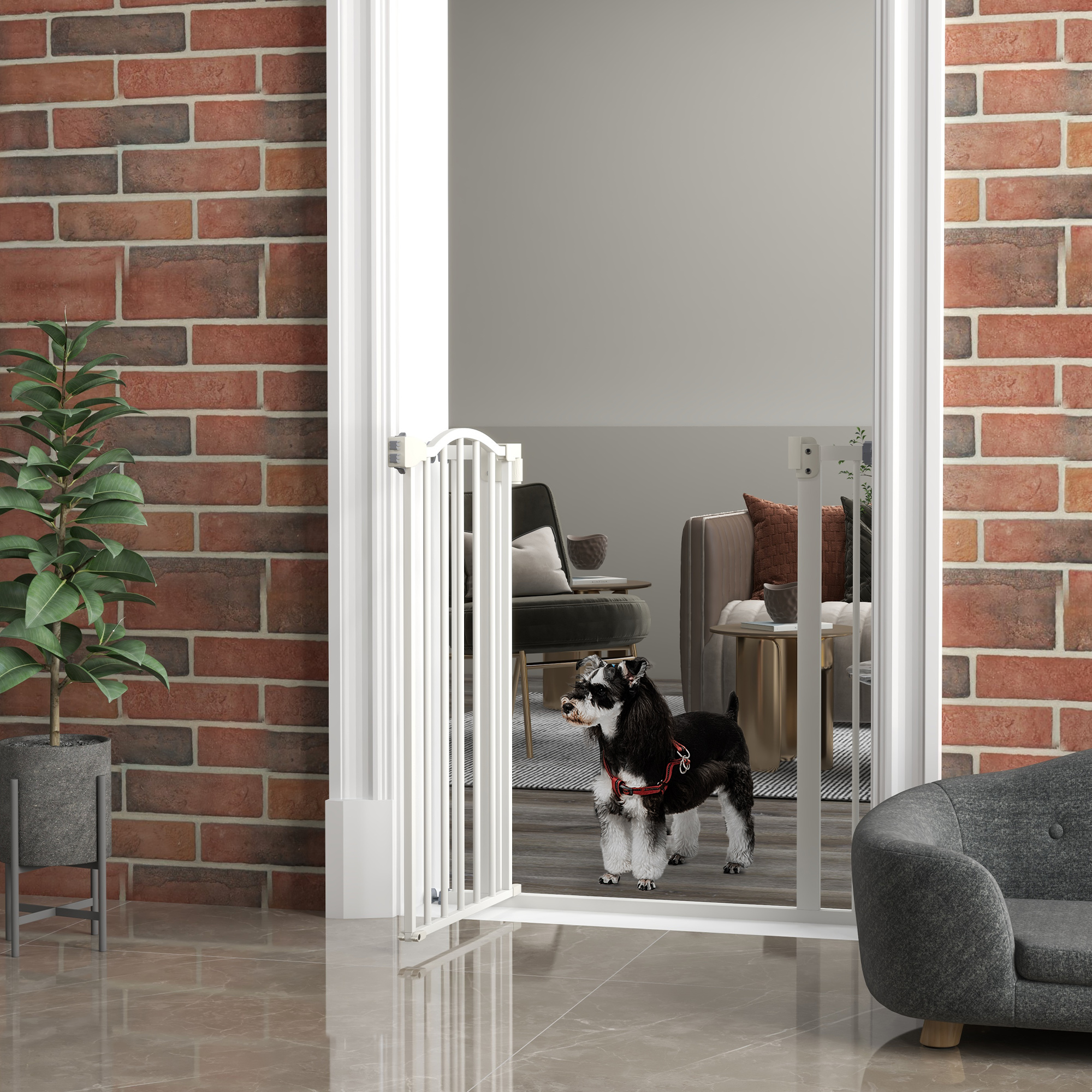 Metal Material, 74-80cm Adjustable Pet Safety Door With Automatic Closing — image 6