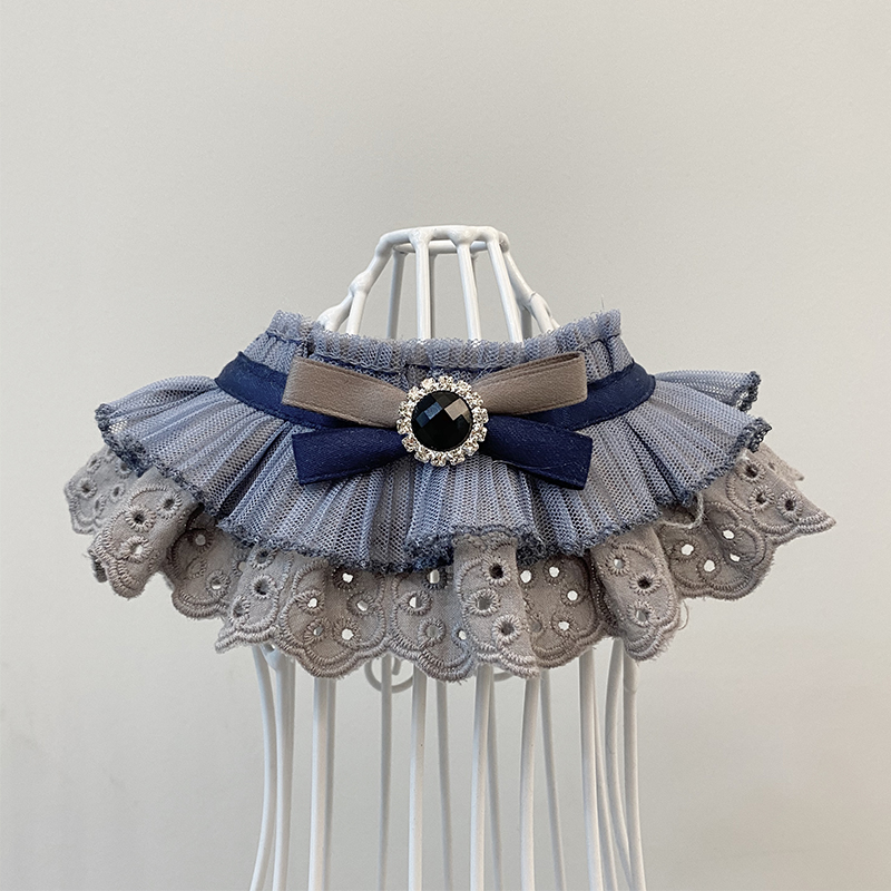 Cute Cat Dog Lace Scarf Saliva Bow Tie