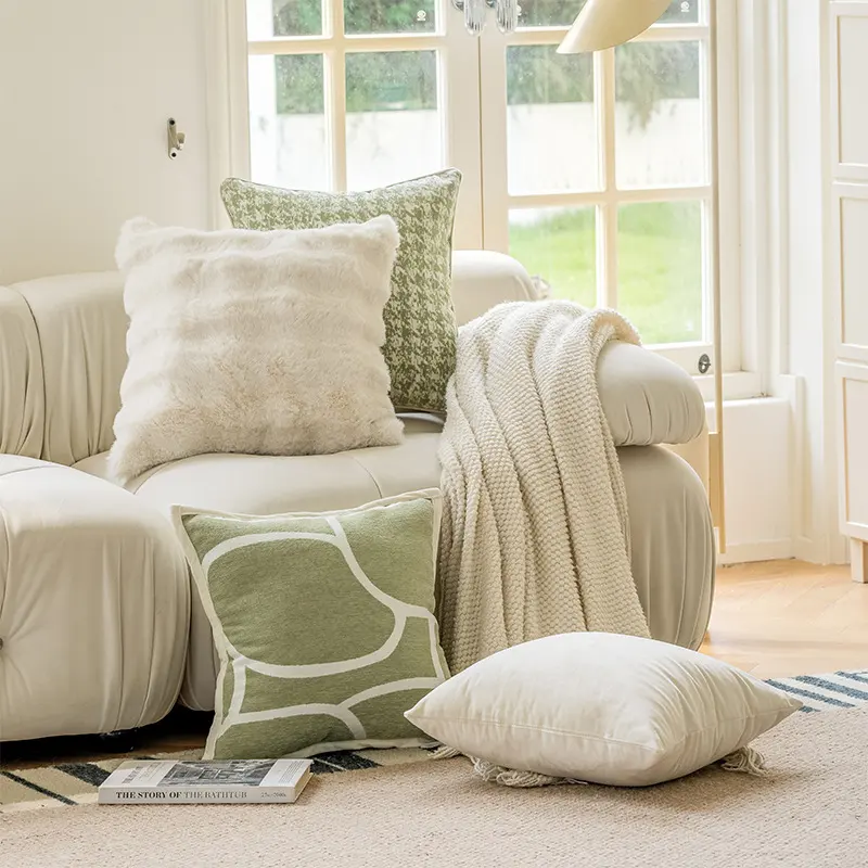 Pure Cotton Cream Style Sofa Pillow Cases Nordic Modern