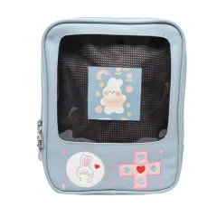 Japanese Harajuku Girl Transparent Backpack 3way Diagonal Handbag - Blue - View 1