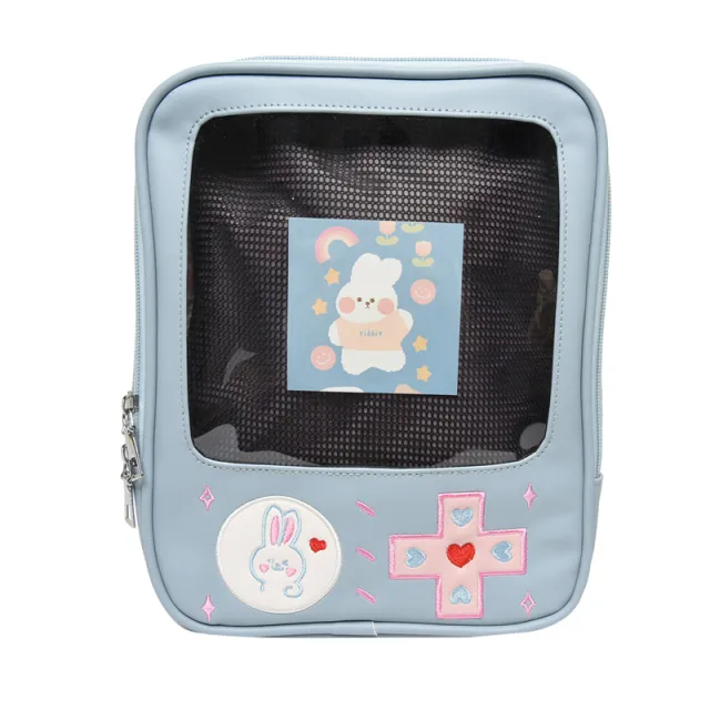 Japanese Harajuku Girl Transparent Backpack 3way Diagonal Handbag Blue - Shop at LoveMi