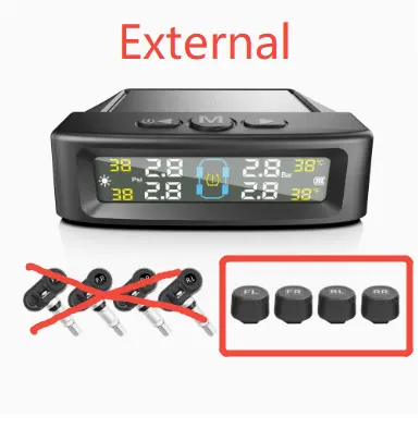 T12-6 Wheel-Mounted Tire Pressure Detector Solar-Powered Monitoring High-Precision Wireless