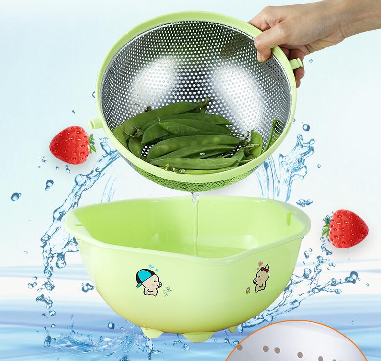 Title 1, Double stainless steel drain basket