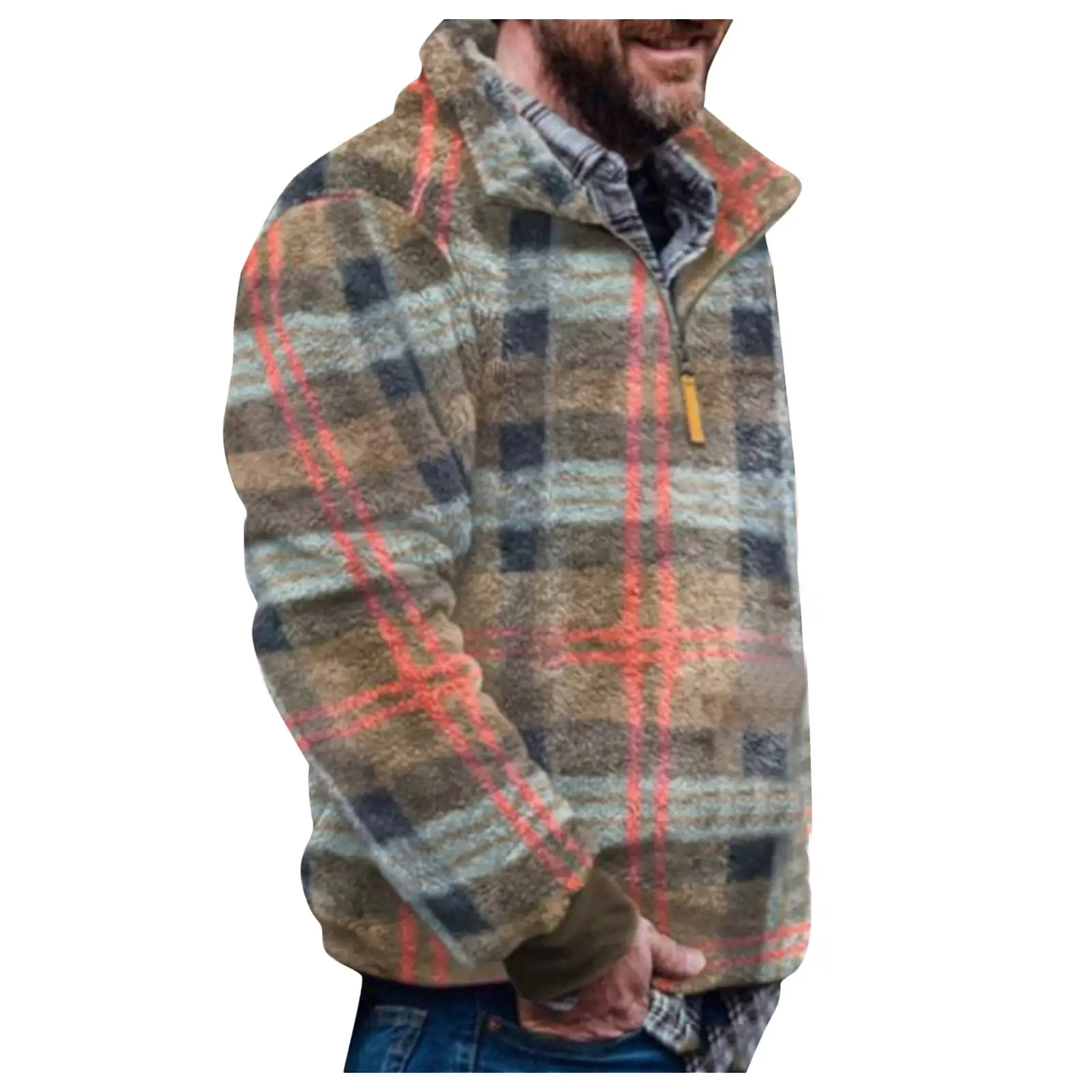 Men's Casual Facecloth Fleece Sweater Button