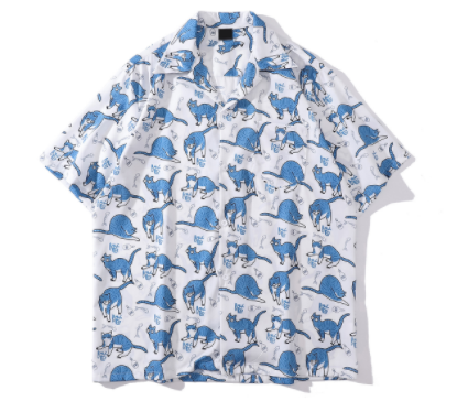 Colorful Print Shirt Unisex Loose Rock