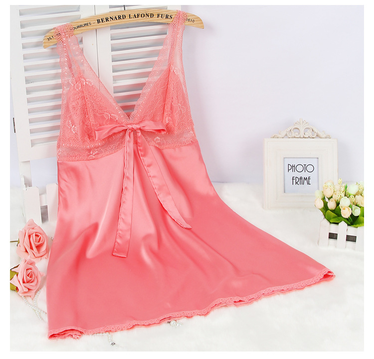 Title 5, New pajamas simulation silk nightdress