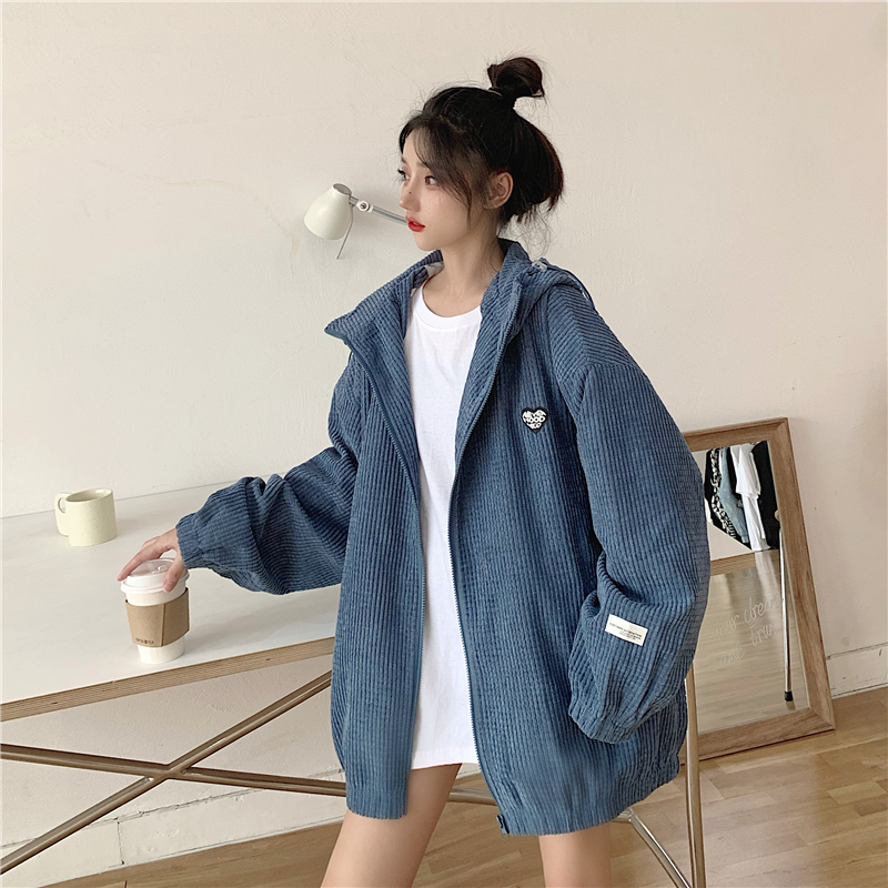 Hooded Women's New Loose Mid-length Love Jacket Top