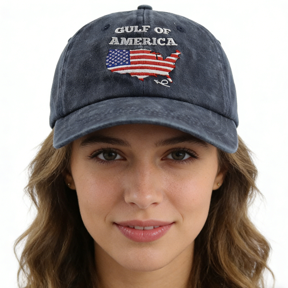 2pcs Gulf Of America Hat For Men Women, American Flag Gulf Of Mexico Hat, USA Patriotic Decorations Baseball Cap, Birthday Gifts For Dad Mom Friend Veteran