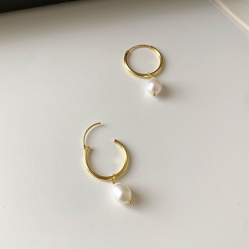 Title 4, 925 Sterling Silver Pearl Simplicity Fresh Earr...