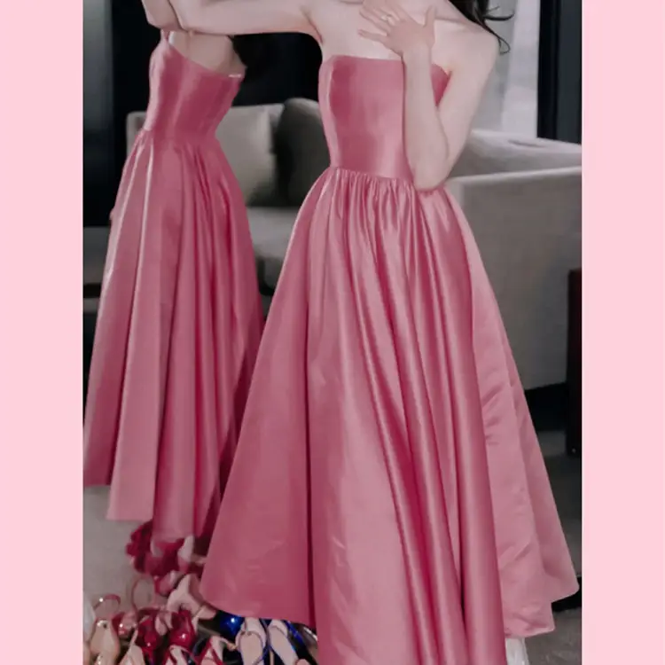 Tube Top Formal Satin Dress