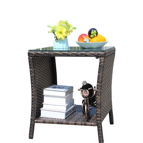 Outdoor Patio Furniture 1 Coffee Table With Clear Tempered Glass — foto 5