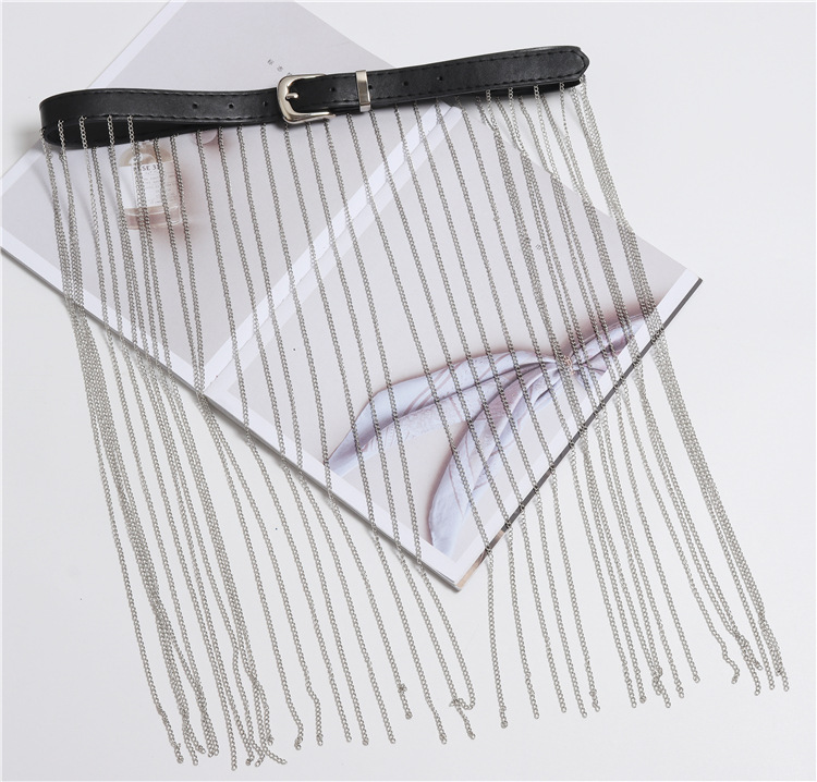Concave Shape Versatile Long Tassel Chain Belt