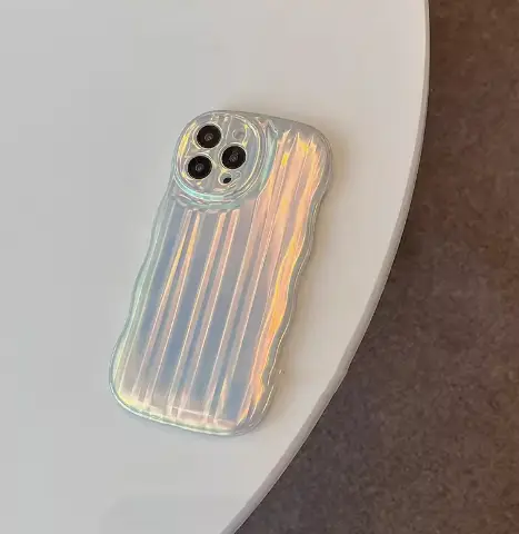 Advanced Aurora Sensitive Laser Wave Stripe Phone Case
