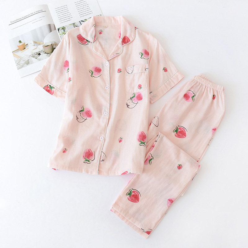 Title 4, Pure Cotton Short Sleeved Pants, Gauze Home Clo...