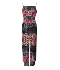 Sleeveless Top Pearl Sling Wide Leg Jumpsuit - Color2 - View 1