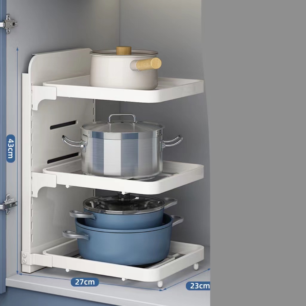 Kitchen Pot Rack Multi-layer Shelving Pot Under The Sink Cabinet Layered Storage - Image 3