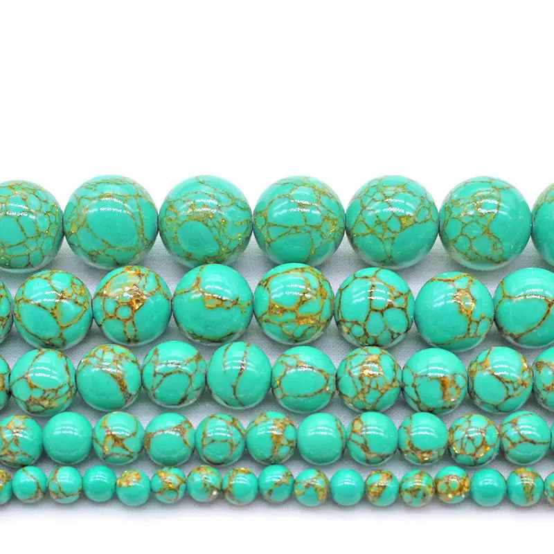 Natural Gold Wire Green Turquoise Diy Handmade