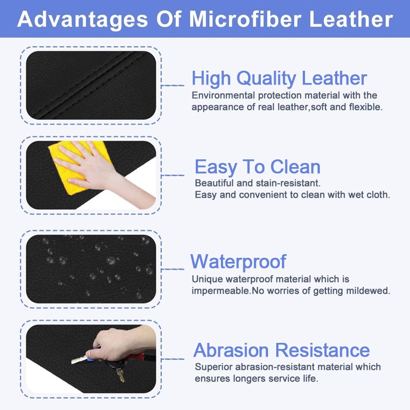 2Pcs Front Door Panel Armrest Leather Trim Cover For - CRV B — image 4