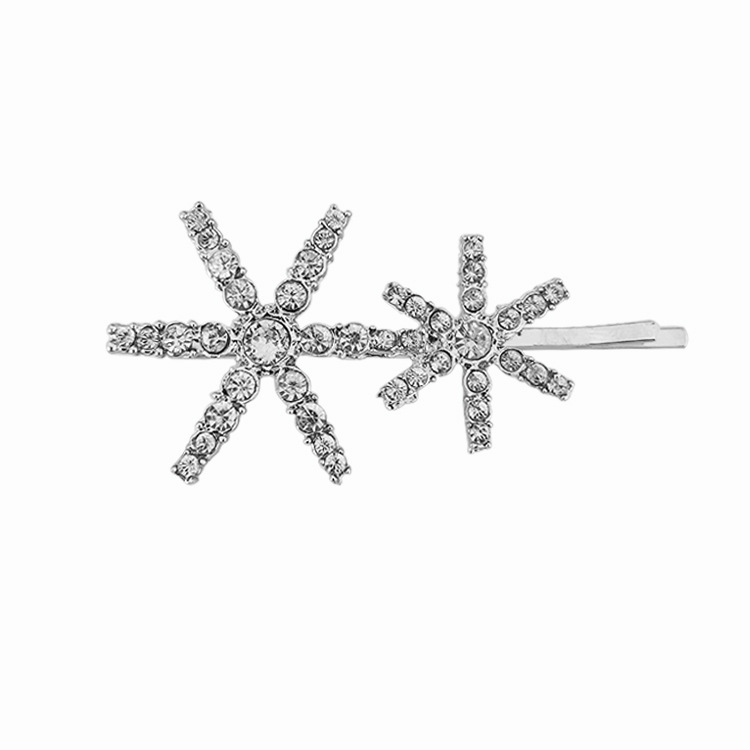 European And American Temperament Diamond Star Clip Two Snowflakes - Shop at LoveMi