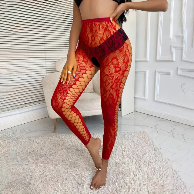 Small Group Design Jumpsuit, Cropped Pantyhose, Royal Style Red - Shop at LoveMi