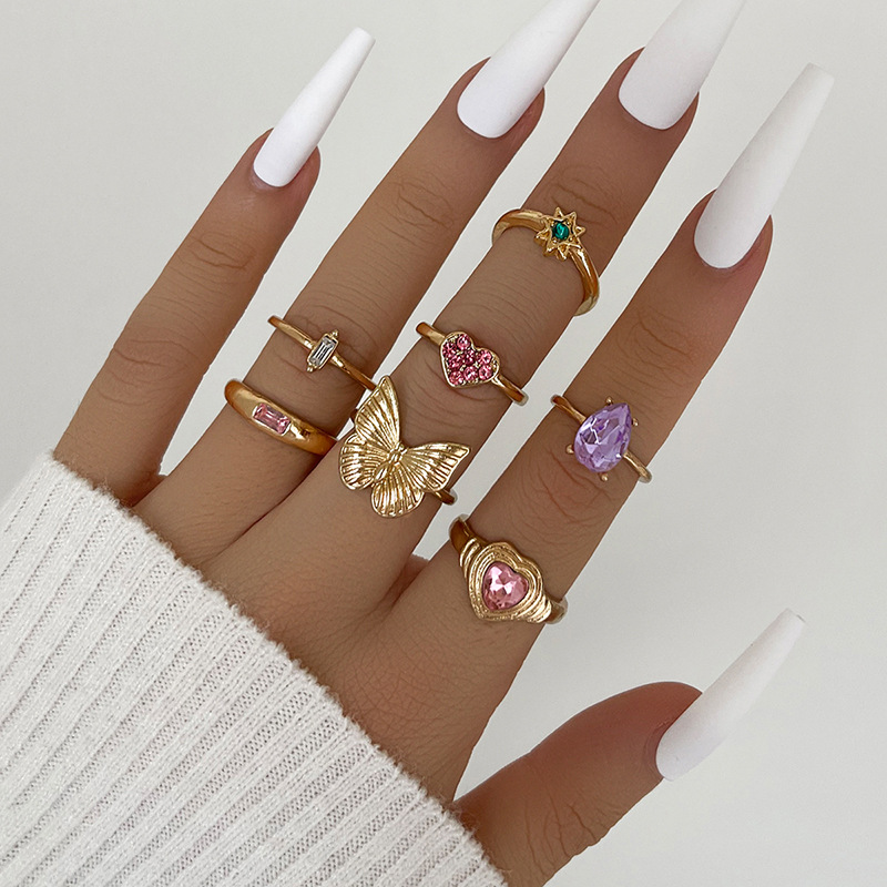 Title 6, Sweet Tai Love Oil Dripping Ring Set Anello Se...