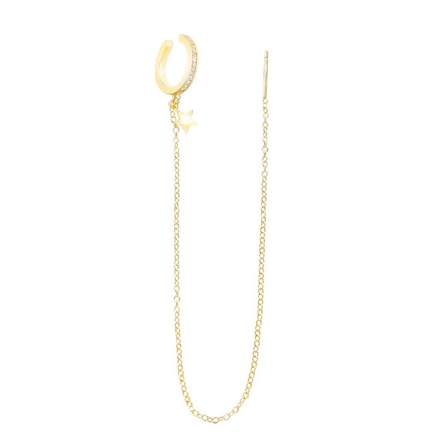 Sterling Silver Women's Wedding Earrings With Chain Fashion Jewelry Silver