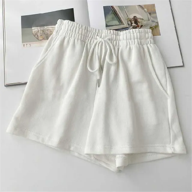 High Waist Loose Thin Versatile Wide Leg A line Hot Pants White - Shop at LoveMi