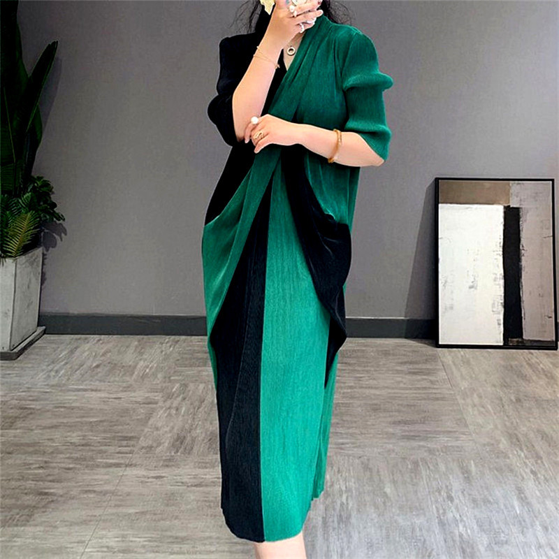 Fashion Stitching Chest Cross Stitching Slim Long Skirt