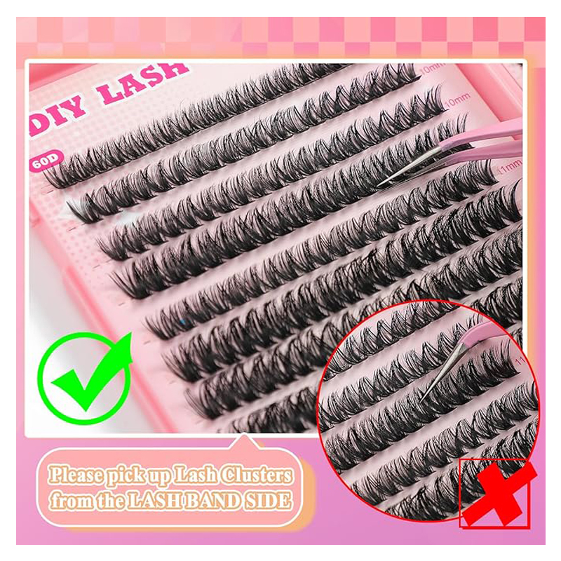 4PCS Hotmelt DIY Self-grafting Large Capacity 640 Single-cluster Thick European And American False Eyelash Book Set
