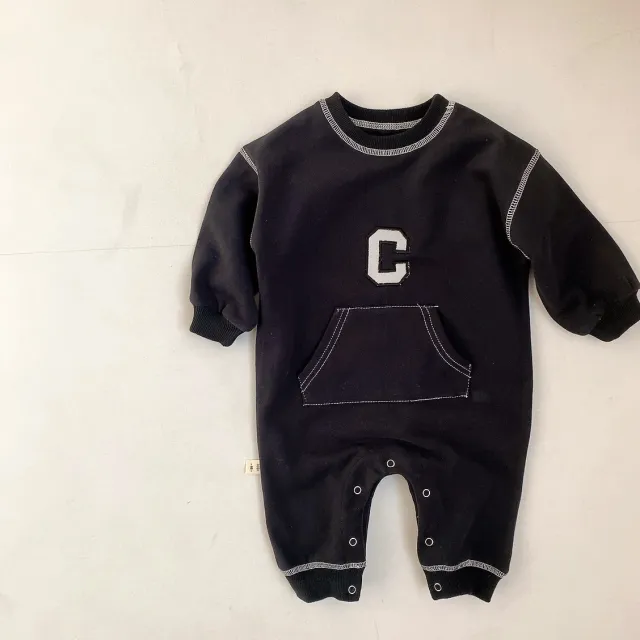 Boys' Long Sleeved Romper Girls' Autumn Coat Black - Shop at LoveMi