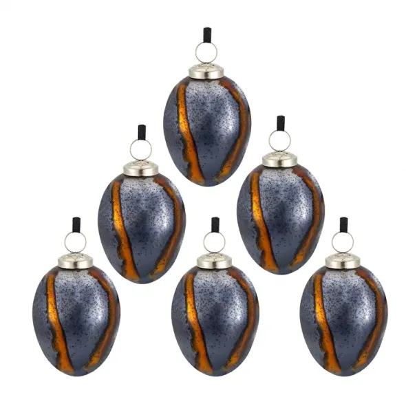 4.3 Egg Christmas Ball Ornament, Glass Decorative Hanging Ball Christmas Tree Ornaments For Holiday Party Decorations, Set Of 6 As Pic - Shop at LoveMi