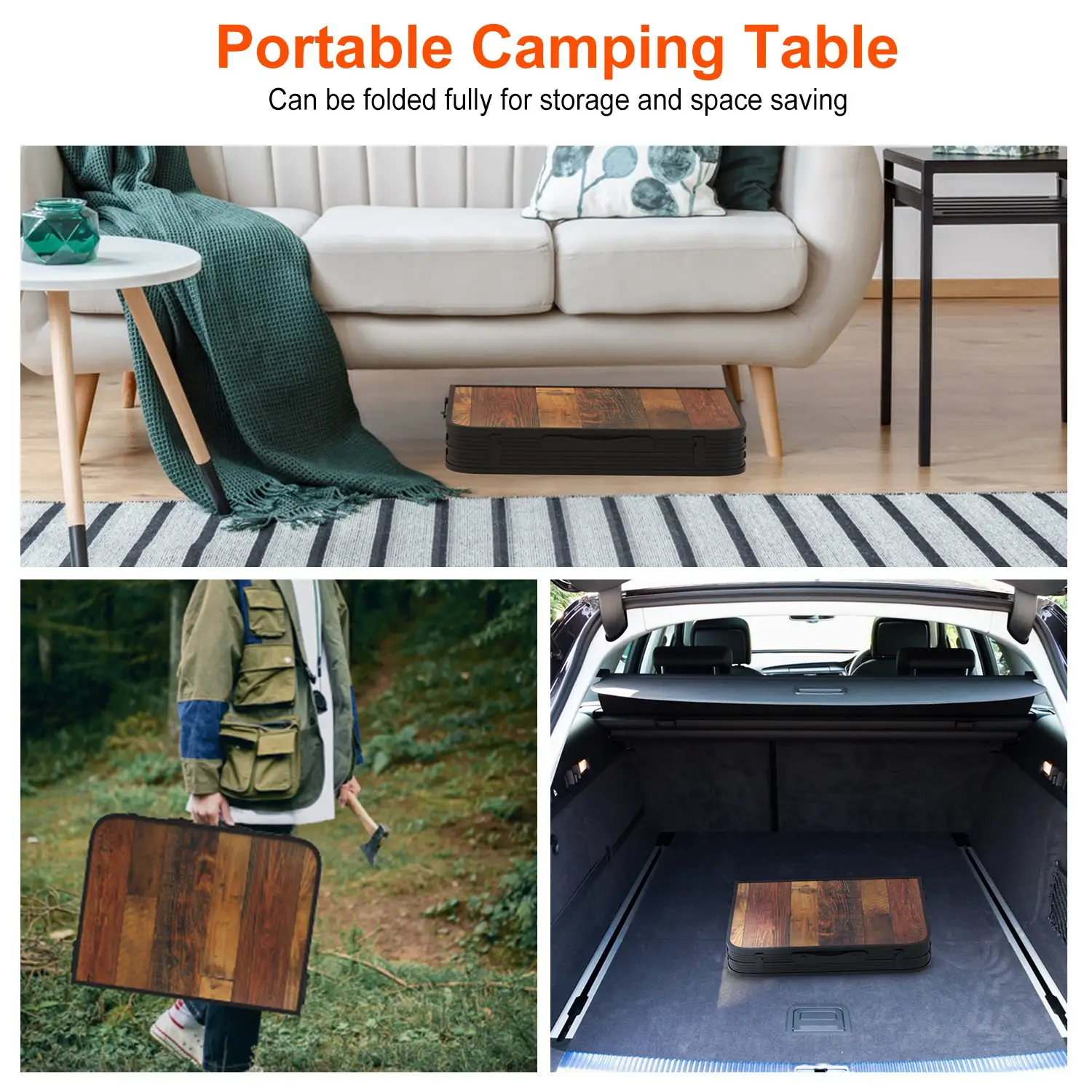 1Pc 35.43x23.62x26in Foldable Camping Table Collapsible Picnic Aluminum Alloy Grill Stand 66LBS Max Load Height Adjustable BBQ Table With Adjustable Height Stor
