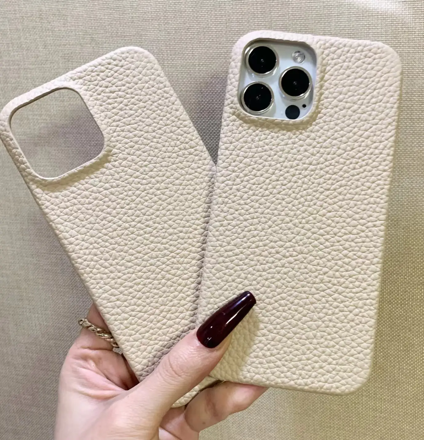 Milkshake Beige French Imported First Layer Cowhide Suitable