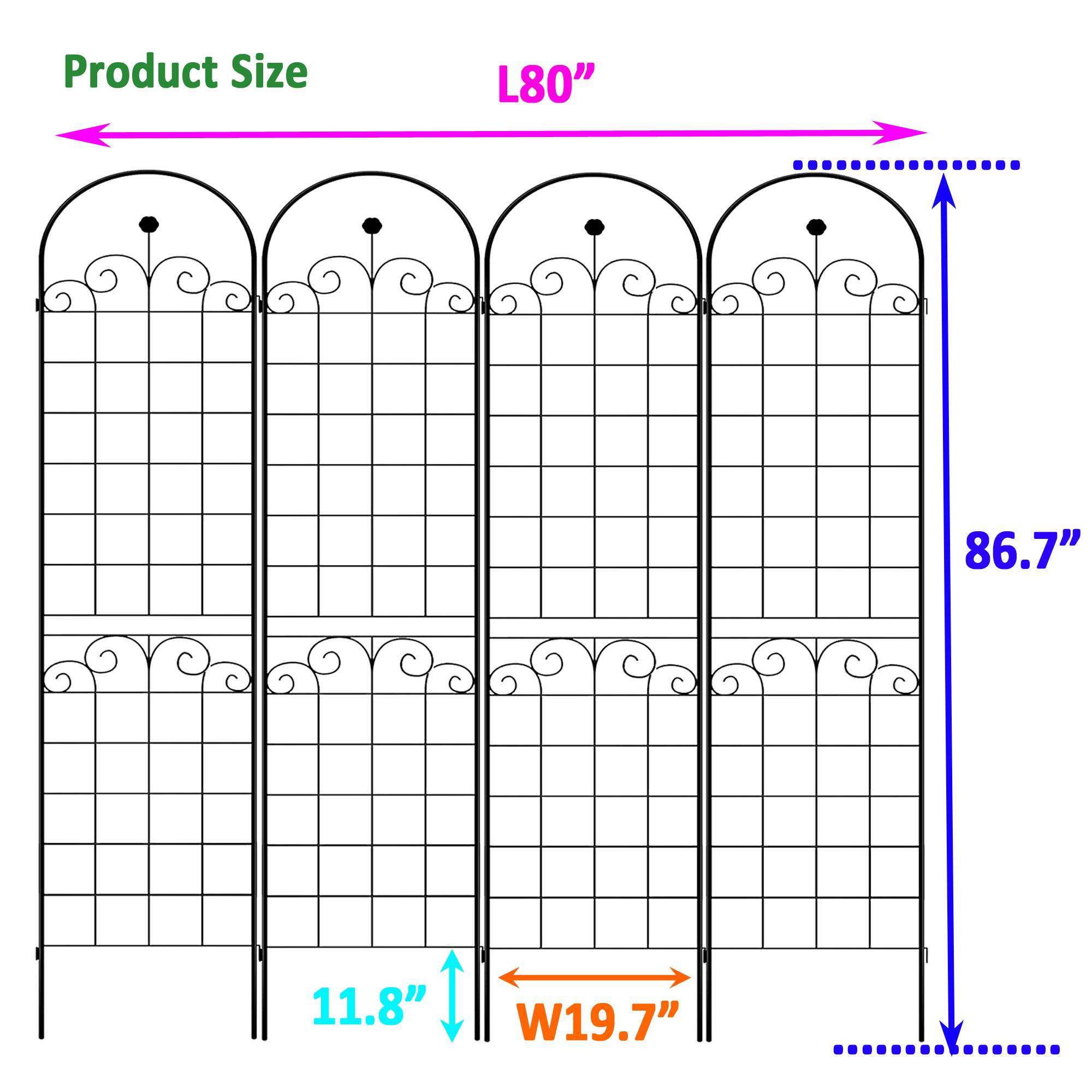 4 Pack Metal Garden Trellis For Climbing Plants Outdoor Netting Trellis