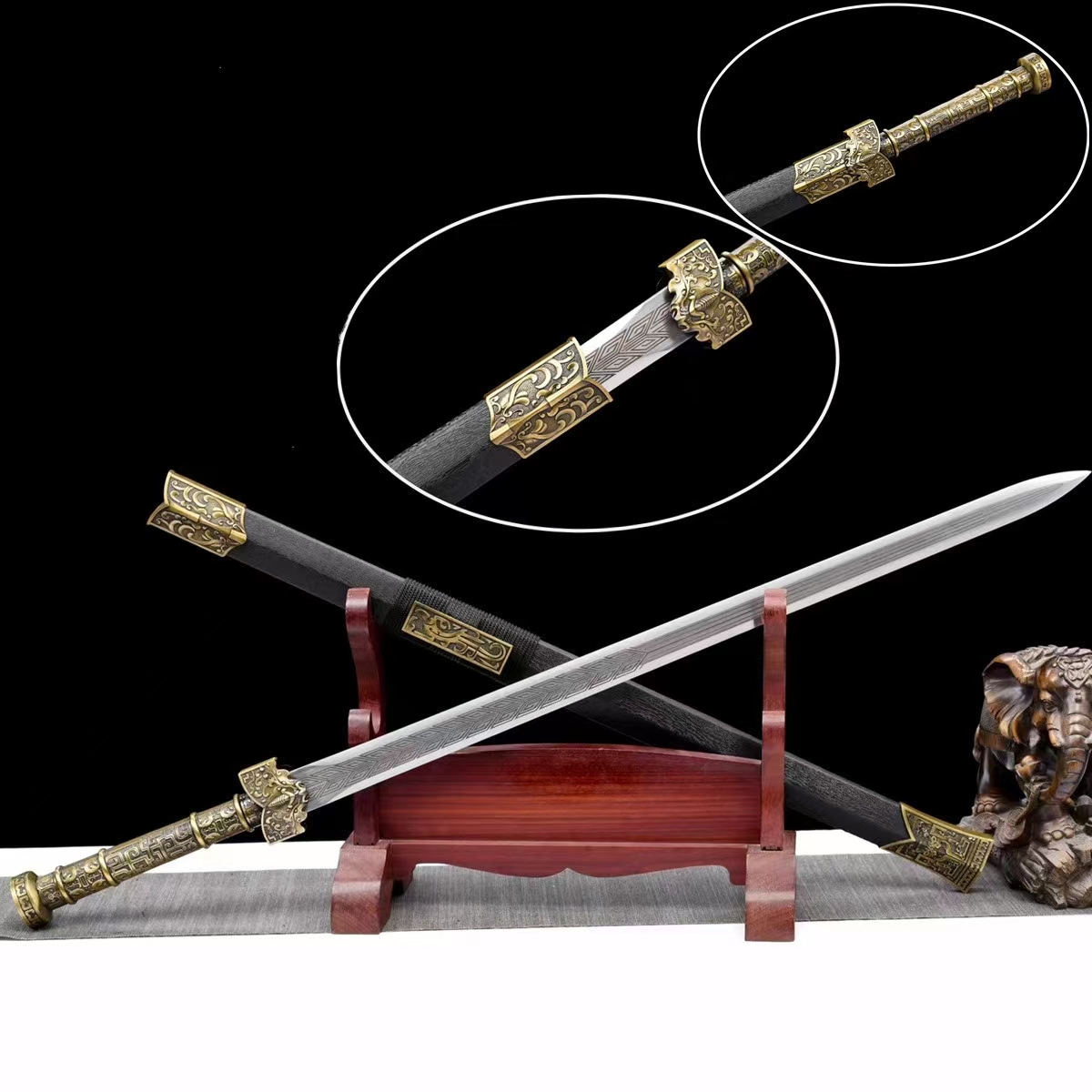 Glorious Return Sword Genuine Real Sword Manganese Steel Forged Han Style Sword Military Service Commemoration Sword Souvenir Unsharpened
